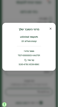 תפריט: פרטי שובר, קבצים ו-WapUP